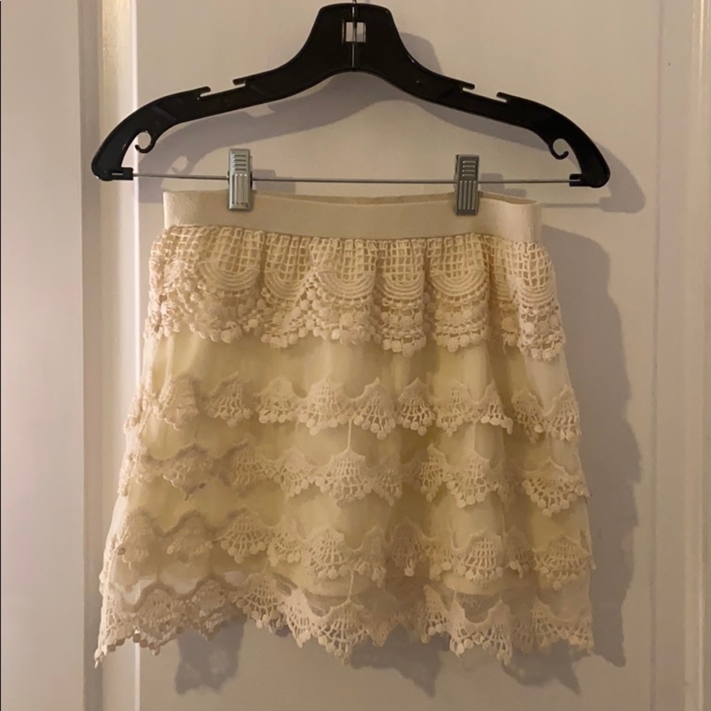 EUC Cream Crochet Lace Skirt